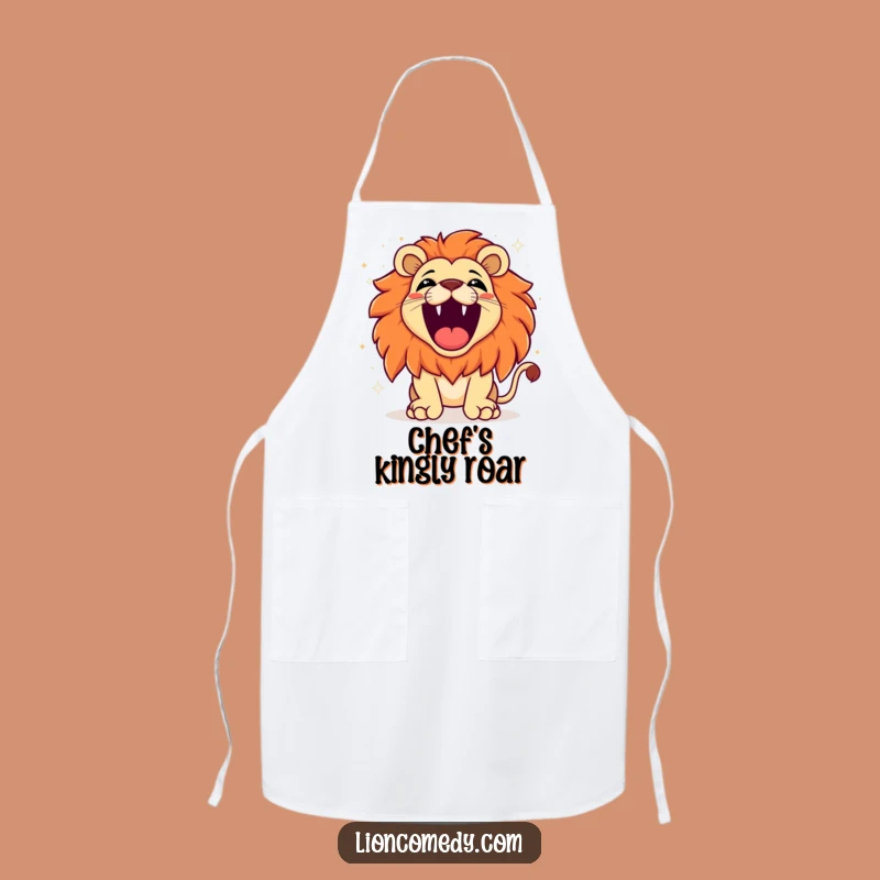 Funny Kawaii Lion Roaring Apron: Cook with Joy, Chef Gift