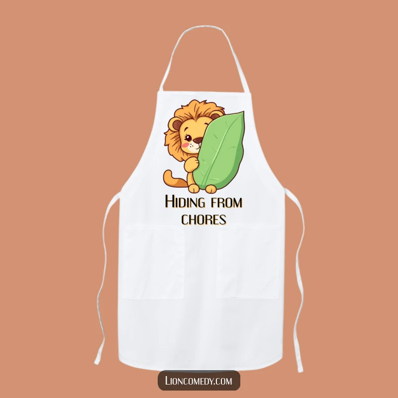 Funny Kawaii Lion Apron: Hidden Chef, Hilarious Kitchen Gift for Cooks