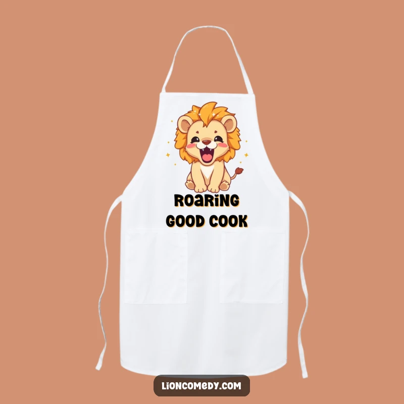 Funny Roaring Lion Cub Apron: Sparkly Mane Kitchen Protector, Gift