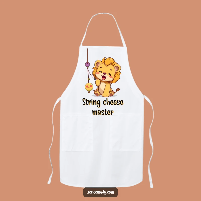 Funny Lion Cub String Toy Apron: Playful Cooking, Perfect Kitchen Funny Gift