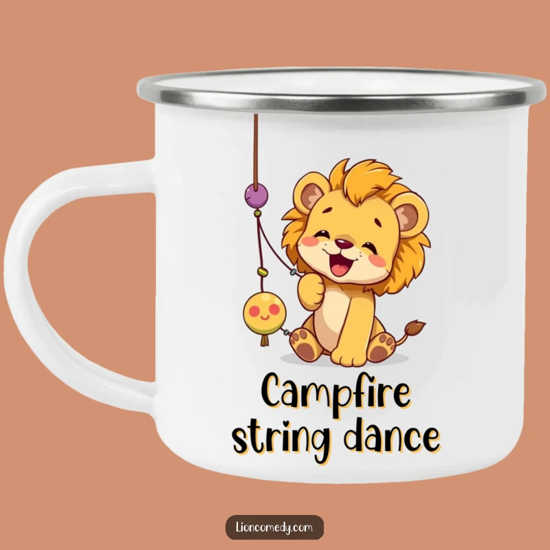 Durable Funny Lion Cub String Toy Camping Mug: Playful Adventures