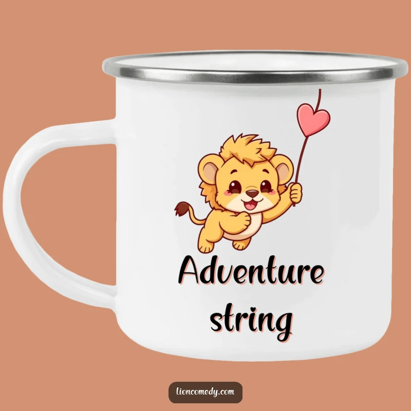 Enjoy your campfire coffee with a chuckle from this funny camping mug featuring a determined kawaii lion cub pouncing! Sturdy and full of personality.