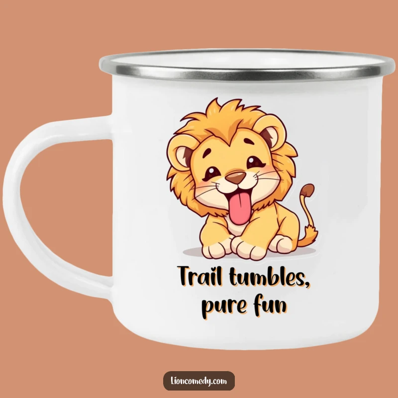 Take the fun outdoors with this funny lion cub camping mug! Featuring a cub tumbling with its tongue out, it’s perfect for campfire stories and hot cocoa.
