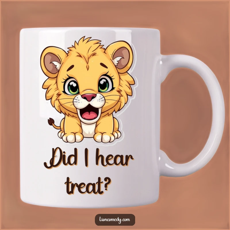 Funny Surprised Lion Cub Mug: Wide-Eyed Wonder, Perfect Hilarious Gift for Big Reactions