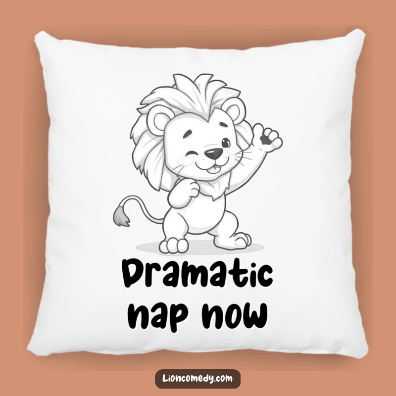 Funny Dramatic Lion Tripping Pillow: Cozy Pose Fail Cushion for Comfy Drama