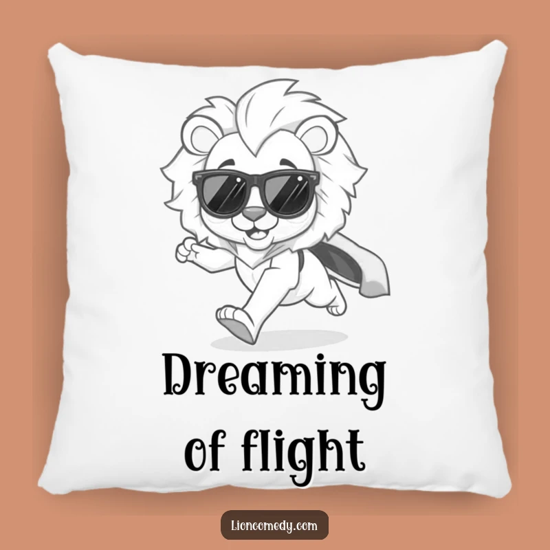 Funny Kawaii Lion Cool Runner Pillow: Cozy Shades & Cape Cushion for Fun
