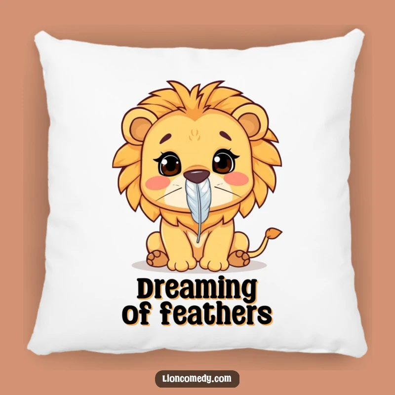 Funny Kawaii Lion Pillow: Focused Comfort, Perfect Humorous Accent Piece