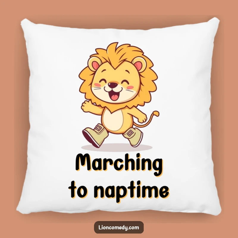 Funny Kawaii Lion Marching Pillow: Cozy Boots, Enthusiastic Comfort, Gift