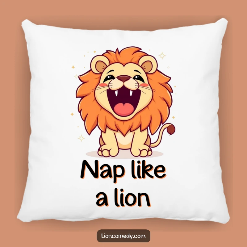 Funny Kawaii Lion Roaring Pillow: Cozy Joy Sparkle, Cute Gift