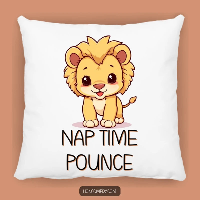 Funny Kawaii Lion Cub Pounce Pillow - Soft Cute Baby Lion Cushion