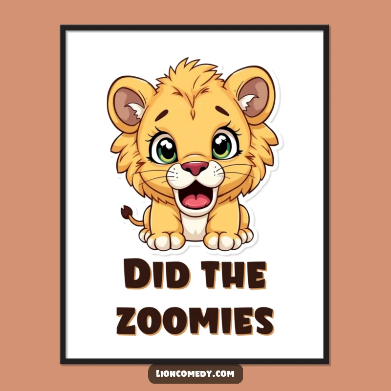 Funny Surprised Lion Cub Digital Art: Instant Shocking Decor, Perfect Printable Funny Gift