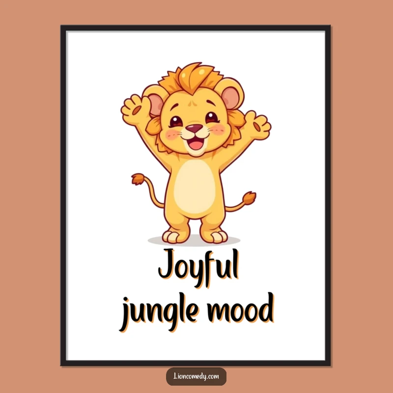 Funny Dancing Lion Cub Digital Print - Instant Celebration Art for Your Space
