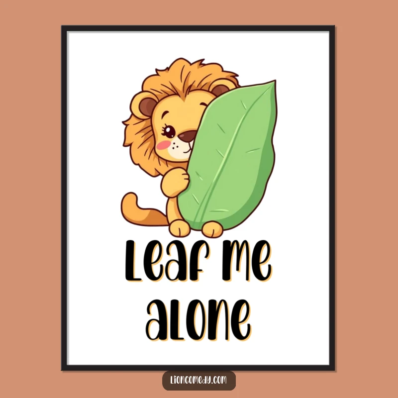 Funny Kawaii Lion Digital Art: Hidden Fun, Instant Humorous Download