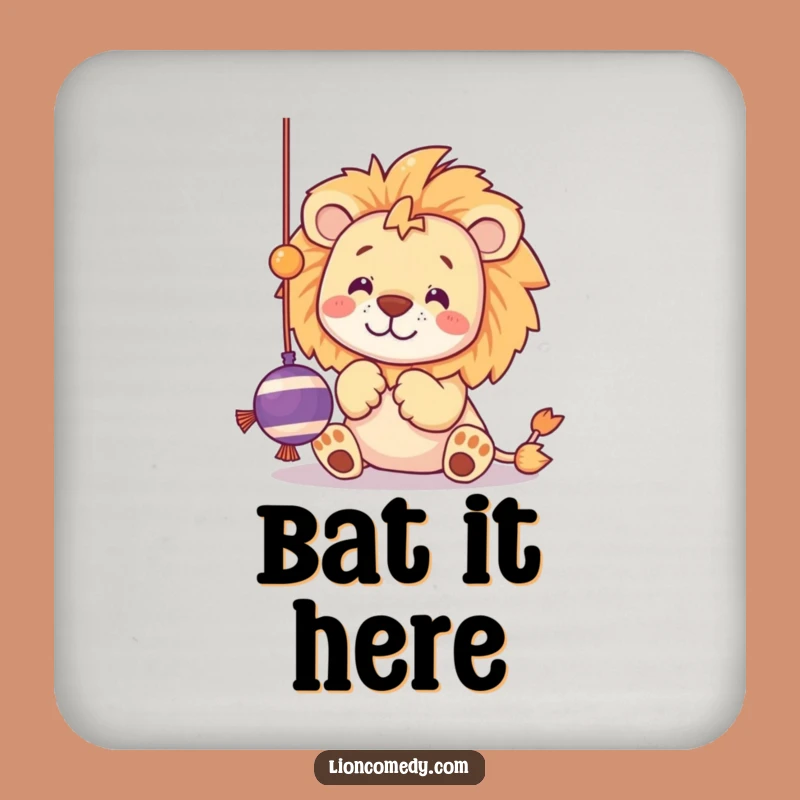 Funny Kawaii Lion Toy Coaster - Playful Kitten Drink Protector