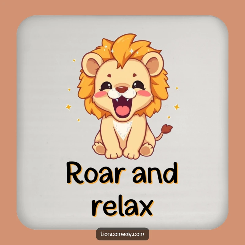 Funny Roaring Lion Cub Coaster: Sparkly Mane Protector, Fierce Gift