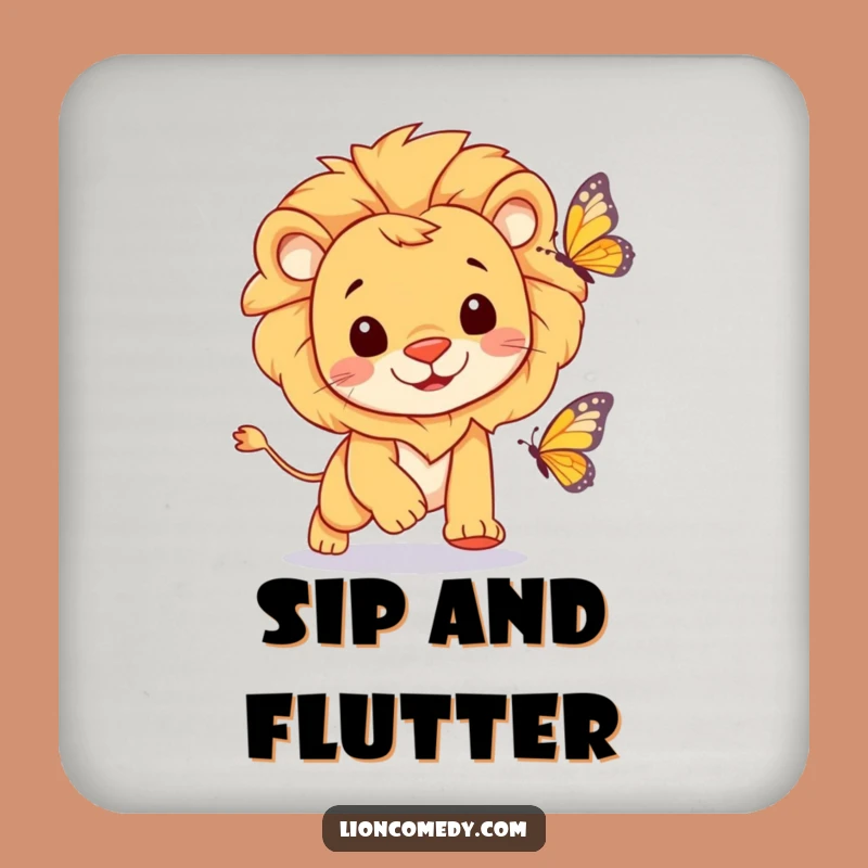 Protect your surfaces with a cheerful chase using this funny lion coaster. Its playful design adds charm to any table.
