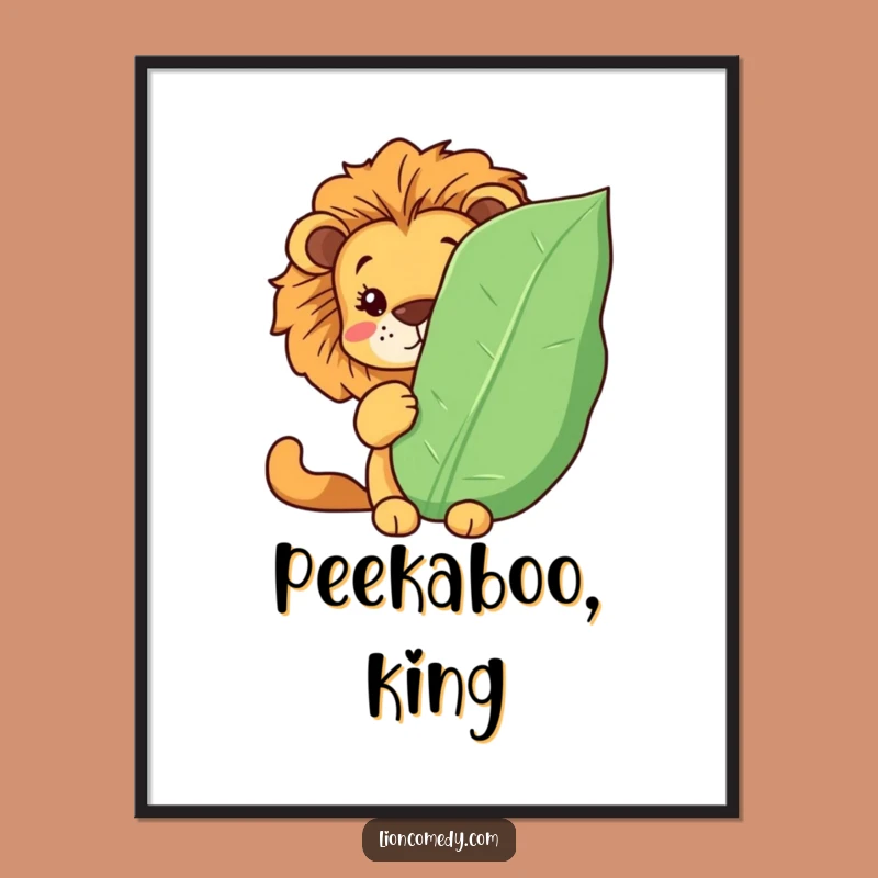 Funny Kawaii Lion Poster: Hidden Fun, Delightful Humorous Wall Art