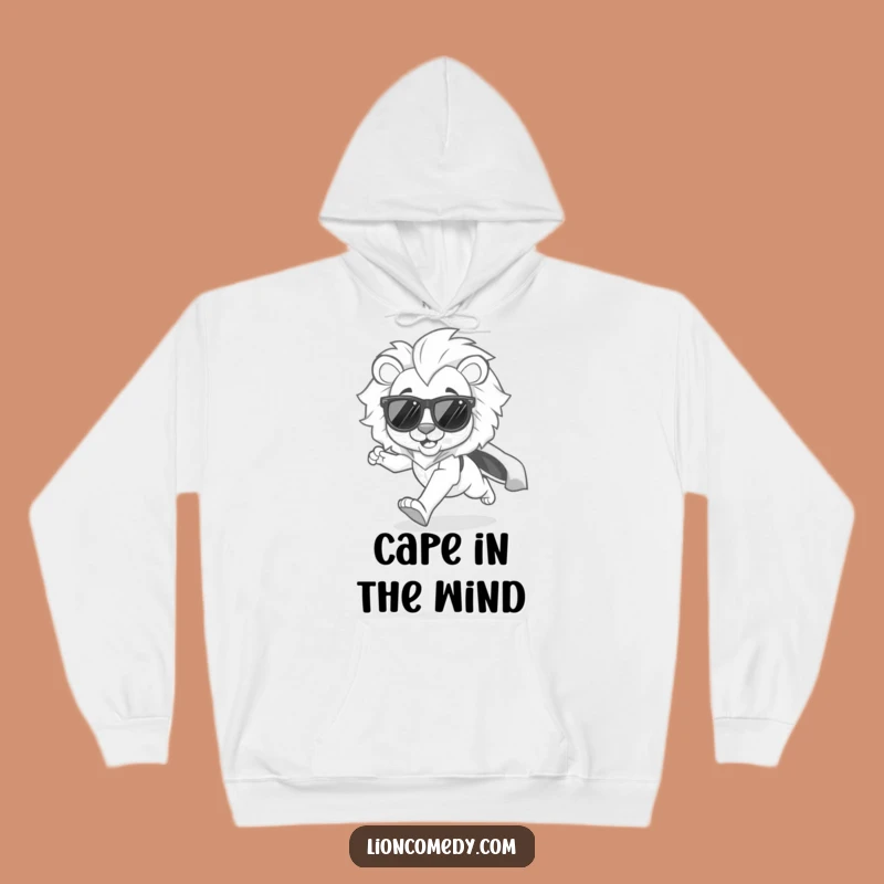 Funny Kawaii Lion Cool Runner Hoodie: Cozy Shades & Cape Sweatshirt, Gift