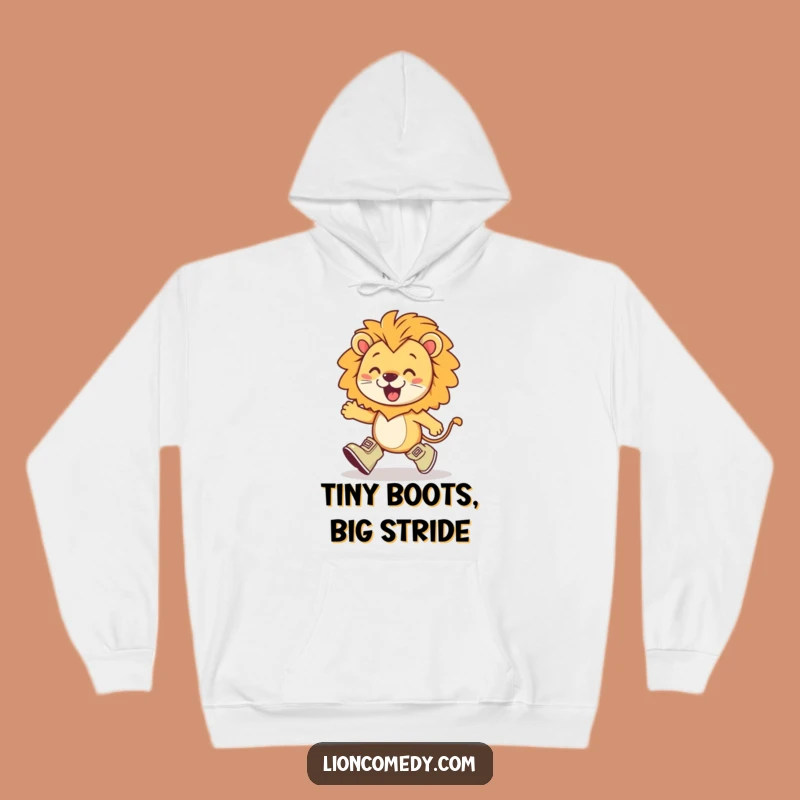 Funny Kawaii Lion Marching Hoodie: Boots & Enthusiasm, Cozy Gift