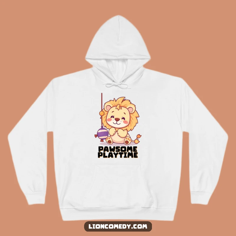 Funny Kawaii Lion Toy Hoodie - Cozy Playful Kitten Sweatshirt