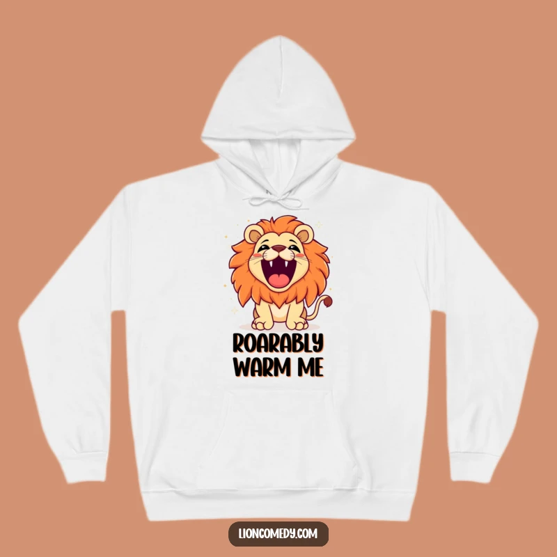 Funny Kawaii Lion Roaring Hoodie: Sparkle with Joy, Cozy Gift