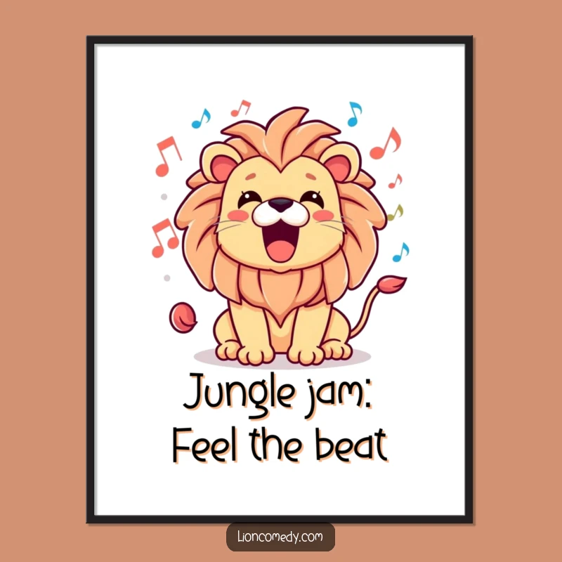 Free Printable Wall Art: Kawaii Roaring Lion - Funny Downloadable Decor!