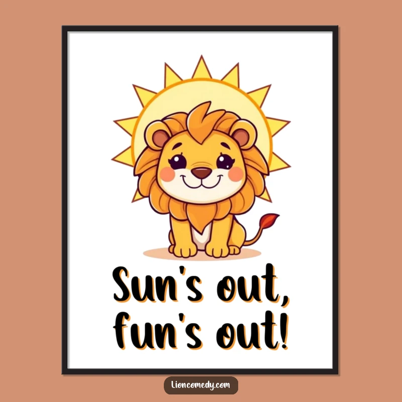Free Printable Wall Art: Mischievous Lion Sun - Funny Downloadable Decor!