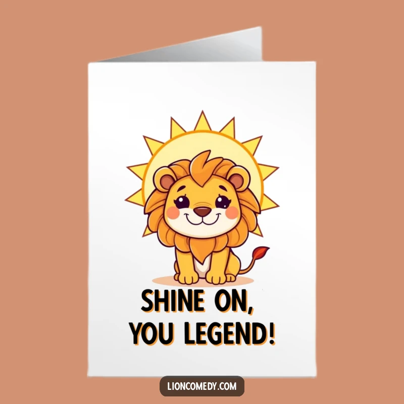 Free Printable Congrats Card: Mischievous Lion Sun - Funny Downloadable Celebration!