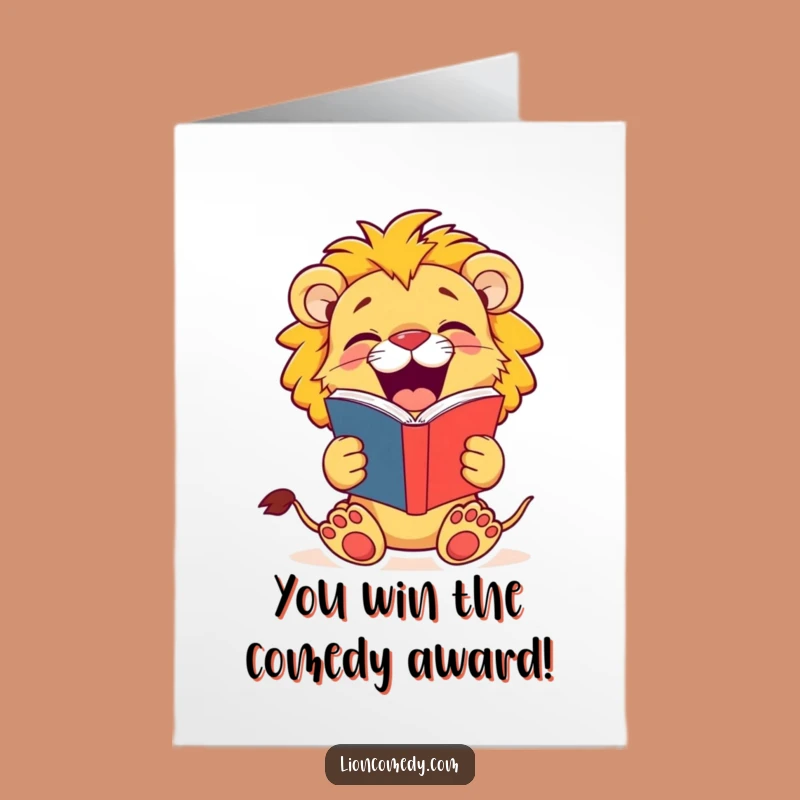 Free Printable Lion Cub Congratulations Card: Funny Laughing Cub, Joyful Download