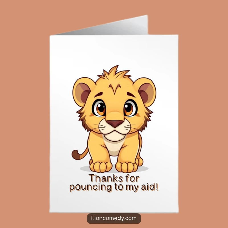 Thank them with a playful leap using this free printable card! Print at home for a dynamic and heartfelt thank you message.