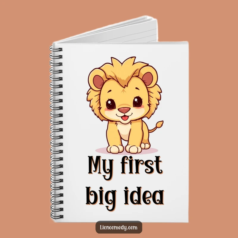 Funny Kawaii Lion Cub Pounce Notebook - Cute Baby Lion Journal
