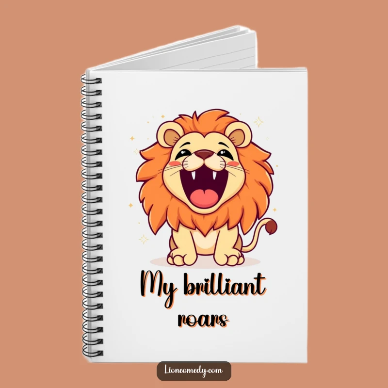Funny Kawaii Lion Roaring Notebook: Sparkle Your Notes, Gift Idea