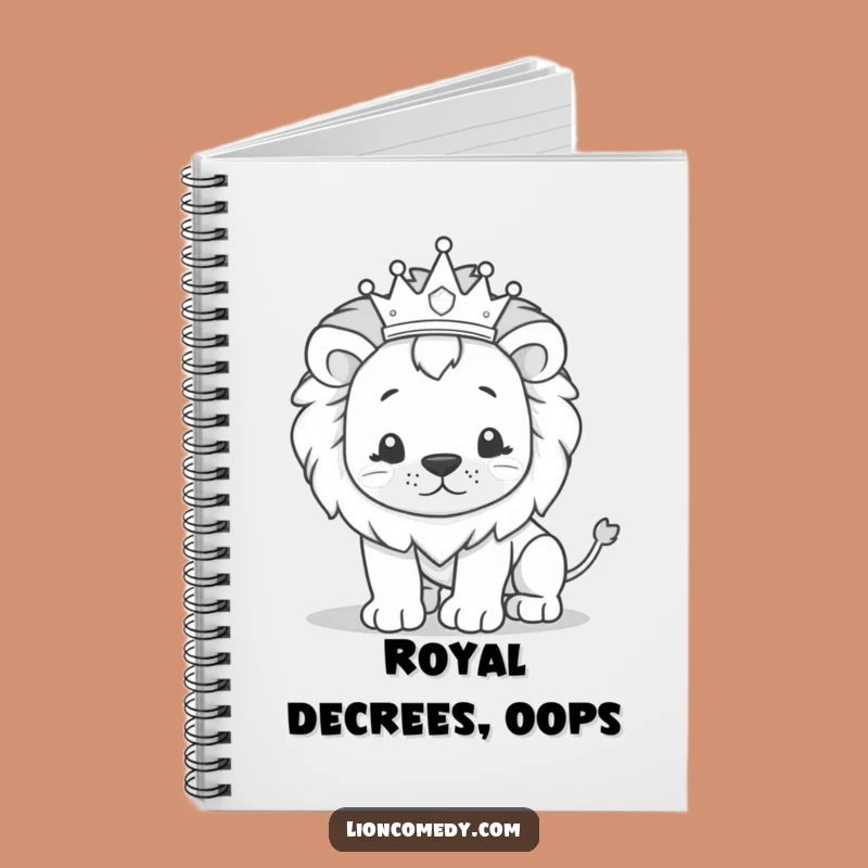 Funny Regal Lion Stumbling Notebook: Cute Crowned Cub Journal for Royal Thoughts