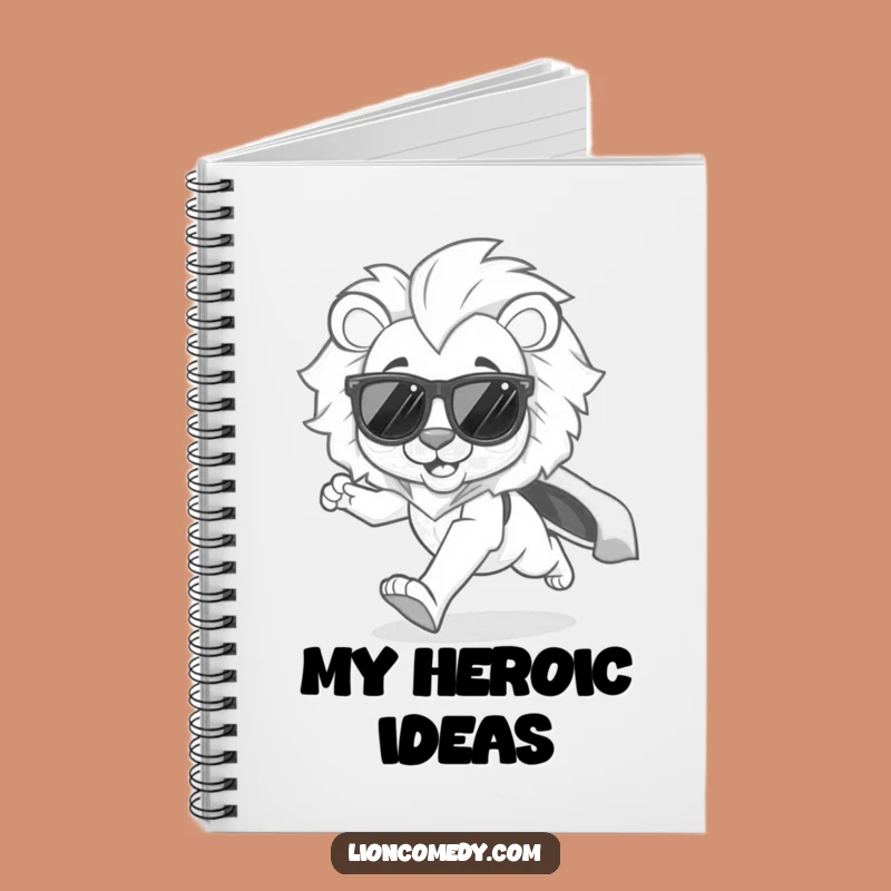 Funny Kawaii Lion Cool Runner Notebook: Shades & Cape Journal for Fast Ideas