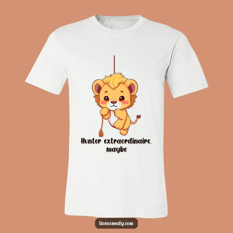 Funny Kawaii Lion Cub Pouncing T-Shirt: Cute Playful Cub Tee for Joyful Moments