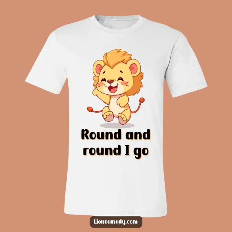 Funny Lion Cub Tail Chase T-Shirt: Wearable Joy and Whimsical Style, Perfect Funny Gift