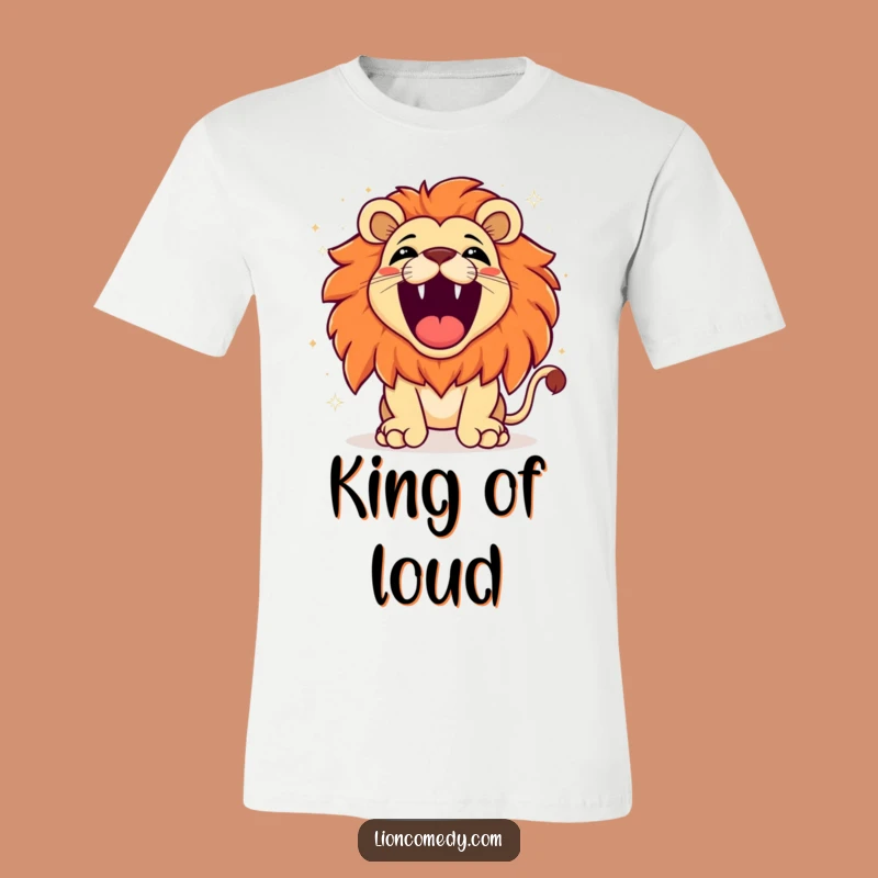 Funny Kawaii Lion Roaring Tee: Exaggerated Joy Sparkle, Awesome Gift