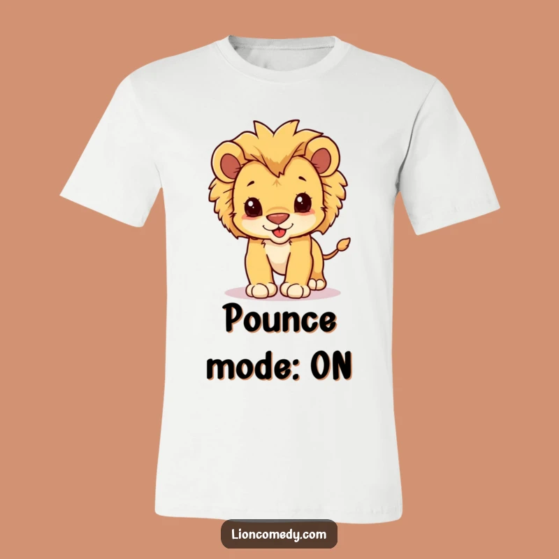 Funny Kawaii Lion Cub Pounce T-Shirt - Cute Baby Animal Graphic Tee