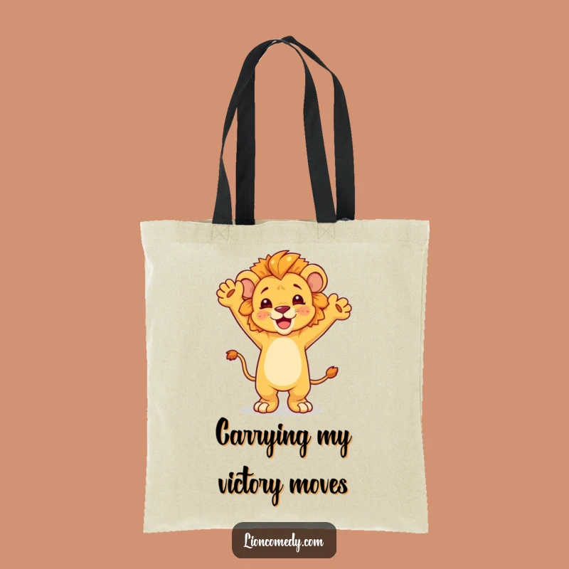 Funny Dancing Lion Cub Tote Bag - Carry Your Joy and Laughs Everywhere