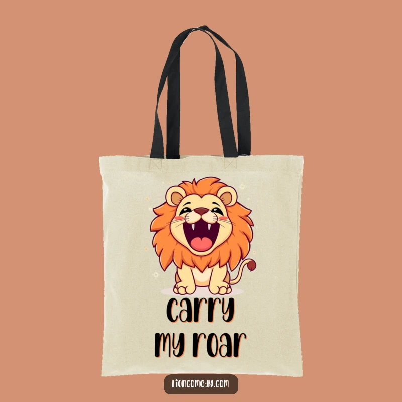 Funny Kawaii Lion Roaring Tote: Sparkle & Joy, Practical Gift
