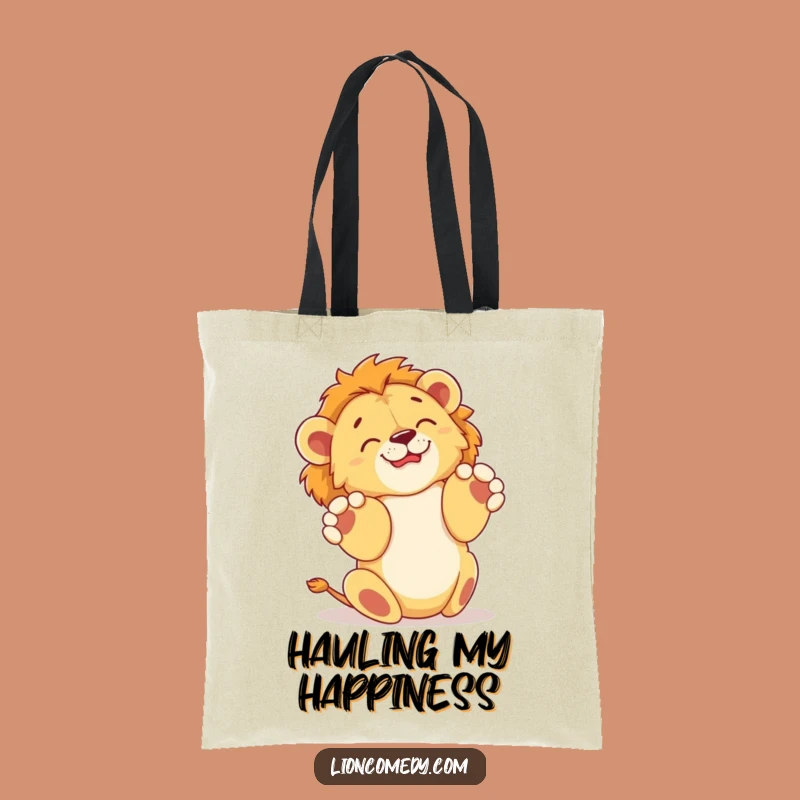 Funny Rollover Lion Cub Tote Bag: Carry Happiness with Paws Up