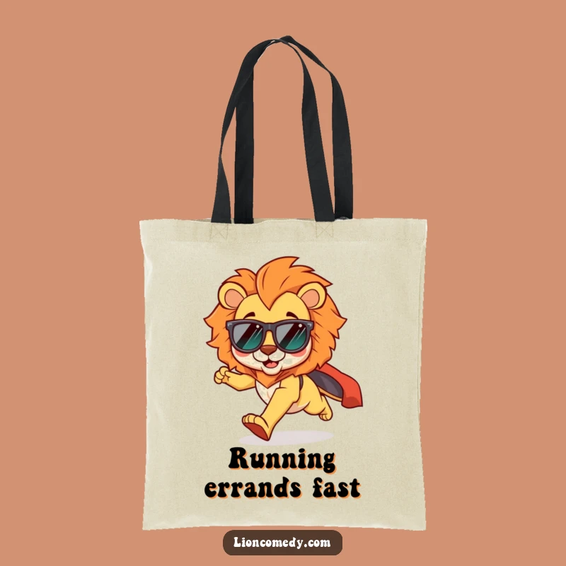 Funny Kawaii Lion Cool Runner Tote Bag: Shades & Cape Carry-all, Fun Gift
